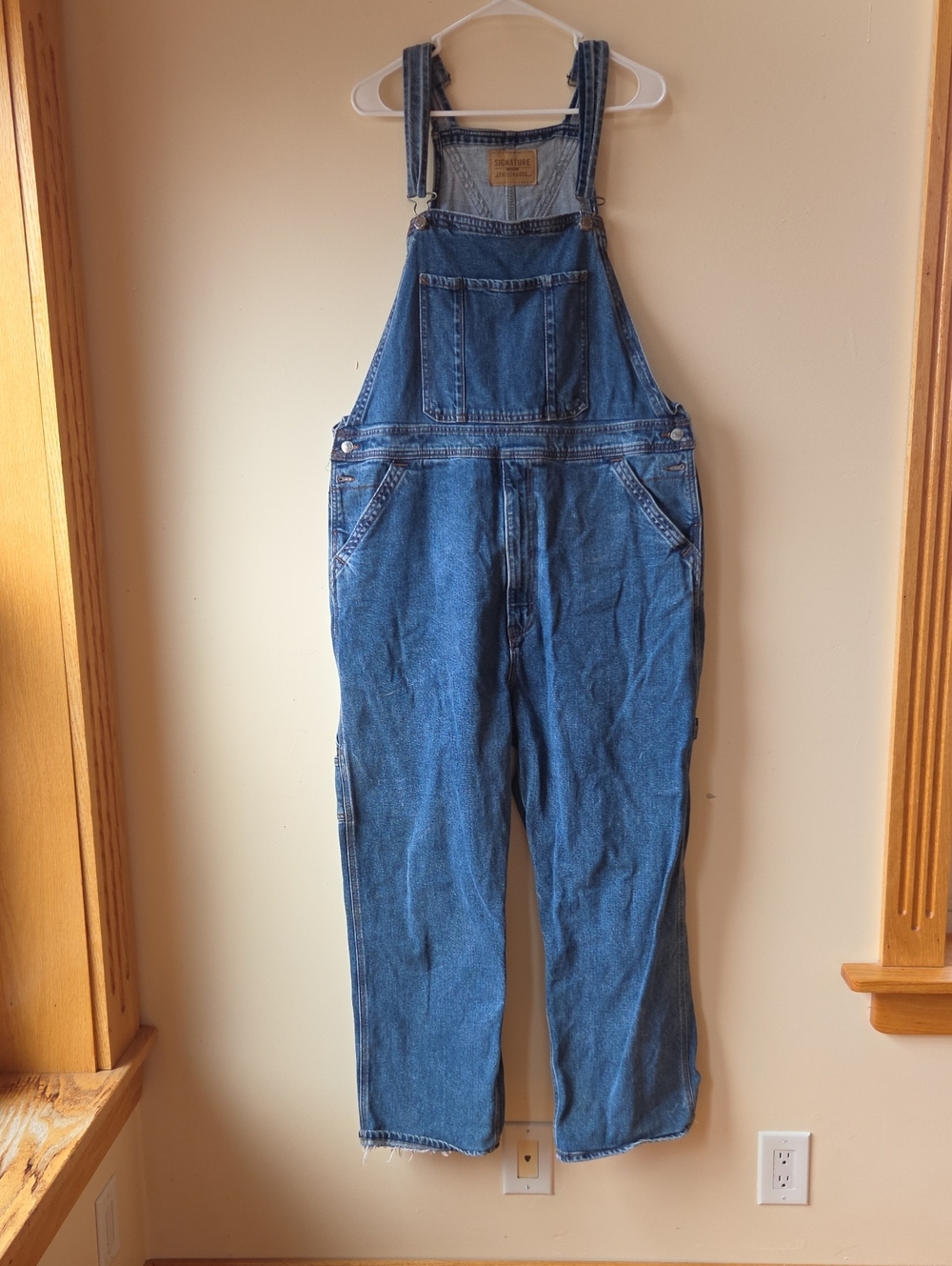 Signature by Levi Strauss Men's Blue Denim Overalls - Relaxed Fit 34x32